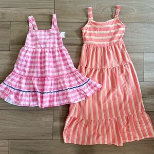 Spring Dress bundle 6T Striped and Checkered Pink Dresses